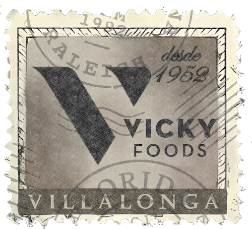 Sello con el logo de VICKY FOODS